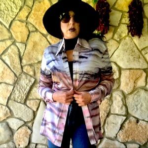 1975 vintage silky mountain range buttonup shirt